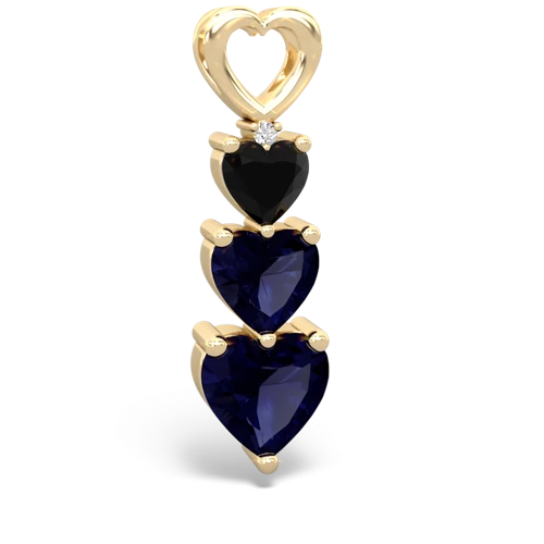 Black Onyx Genuine Black Onyx with Genuine Sapphire and Genuine Amethyst Past Present Future pendant Pendant
