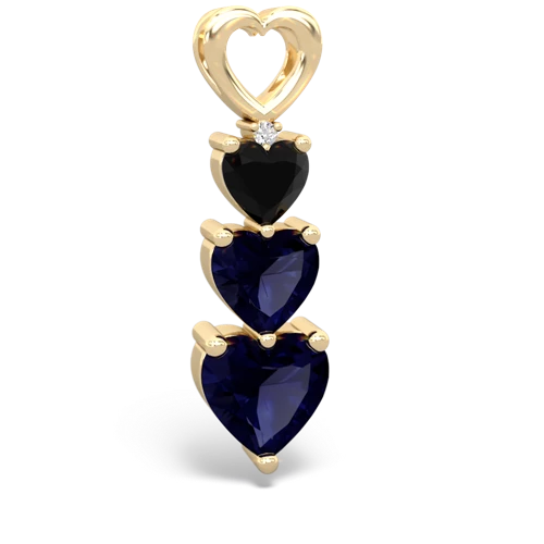 Black Onyx Genuine Black Onyx with Genuine Sapphire and Genuine Emerald Past Present Future pendant Pendant