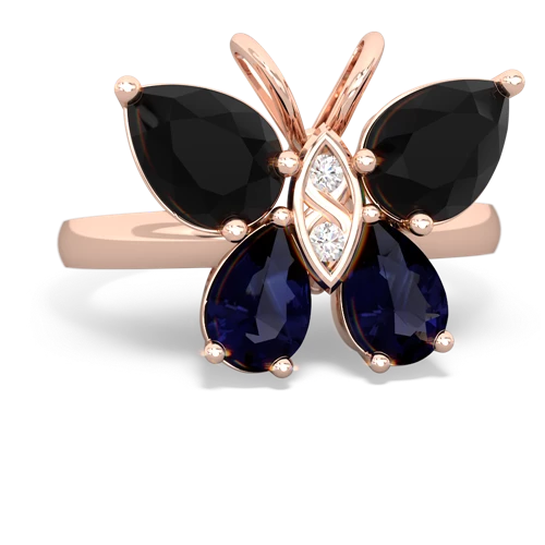 onyx-sapphire butterfly ring