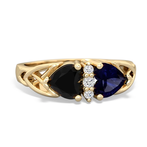onyx-sapphire celtic ring