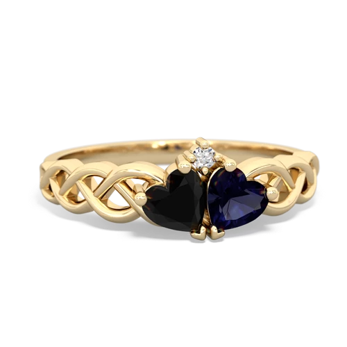 onyx-sapphire celtic braid ring