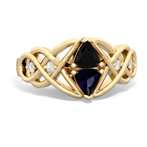 onyx-sapphire celtic knot ring