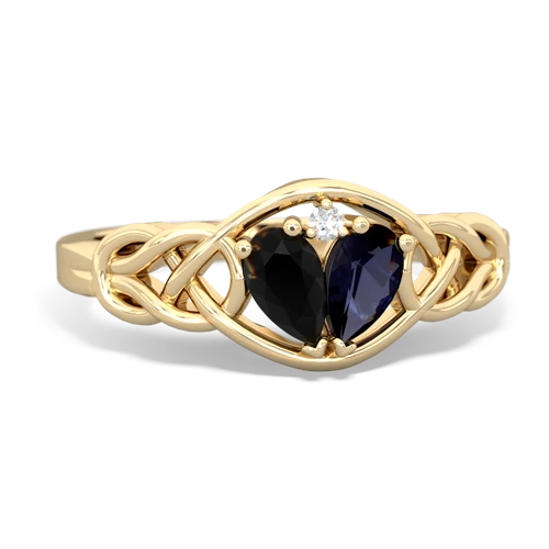 Black Onyx Genuine Black Onyx with Genuine Sapphire Celtic Love Knot ring Ring