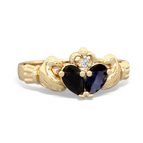 Black Onyx Genuine Black Onyx with Genuine Sapphire Claddagh ring Ring