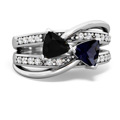Black Onyx Genuine Black Onyx with Genuine Sapphire Bowtie ring Ring