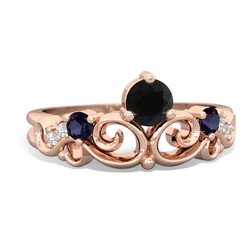 Black Onyx Genuine Black Onyx with Genuine Sapphire and Genuine Ruby Crown Keepsake ring Ring