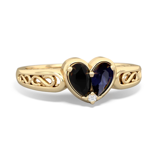 onyx-sapphire filligree ring