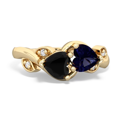 onyx-sapphire floral keepsake ring