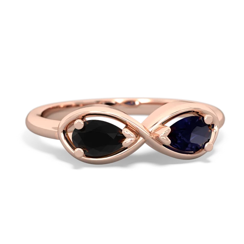 Black Onyx Genuine Black Onyx with Genuine Sapphire Infinity ring Ring