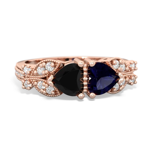 onyx-sapphire keepsake butterfly ring