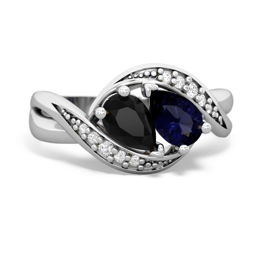 Black Onyx Genuine Black Onyx with Genuine Sapphire Summer Winds ring Ring
