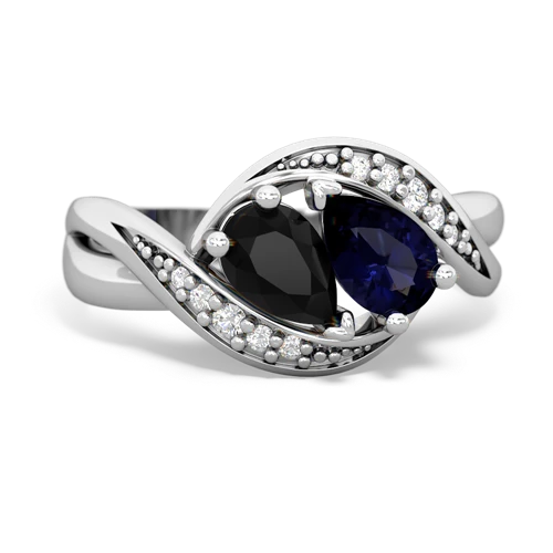 onyx-sapphire keepsake curls ring