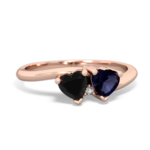 Black Onyx Genuine Black Onyx with Genuine Sapphire Sweetheart's Promise ring Ring