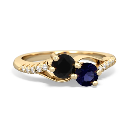 onyx-sapphire two stone infinity ring