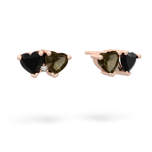 onyx-smoky quartz  earrings