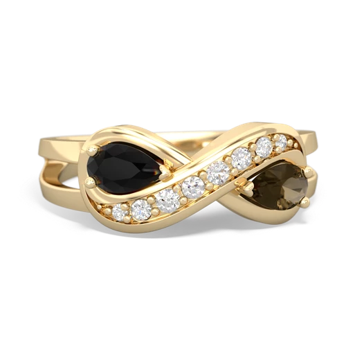 onyx-smoky quartz diamond infinity ring