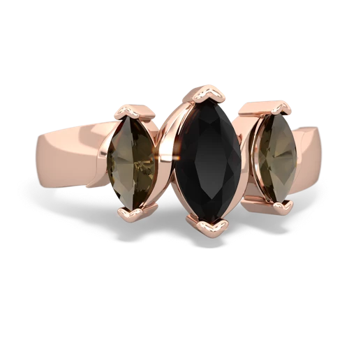 onyx-smoky quartz keepsake ring