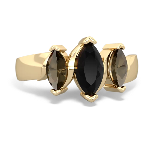 onyx-smoky quartz keepsake ring