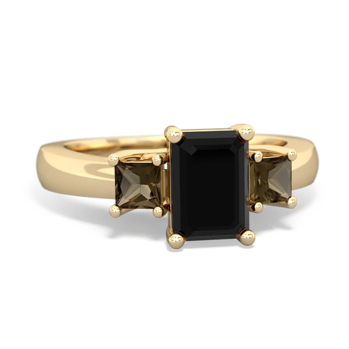 onyx-smoky quartz timeless ring