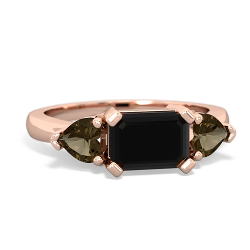 onyx-smoky quartz timeless ring