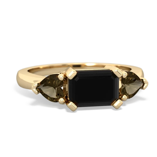 onyx-smoky quartz timeless ring