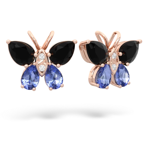 onyx-tanzanite butterfly earrings