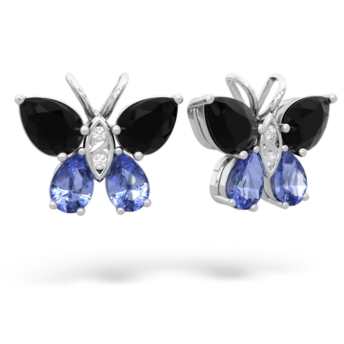 onyx-tanzanite butterfly earrings