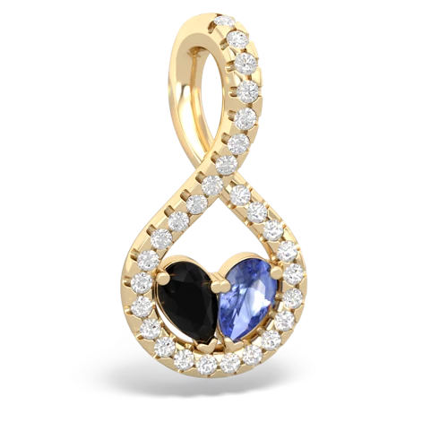 onyx-tanzanite pave twist pendant