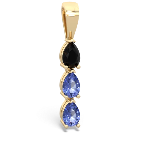 Black Onyx Genuine Black Onyx with Genuine Tanzanite and Genuine Swiss Blue Topaz Three Stone pendant Pendant