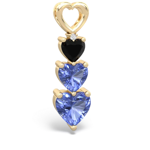 Black Onyx Genuine Black Onyx with Genuine Tanzanite and Genuine Swiss Blue Topaz Past Present Future pendant Pendant