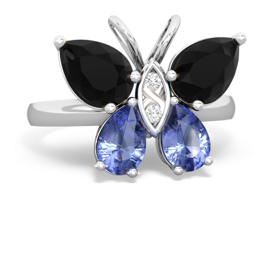 onyx-tanzanite butterfly ring