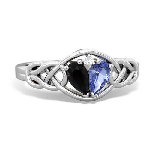 onyx-tanzanite celtic knot ring