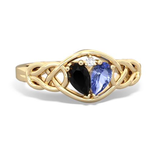 onyx-tanzanite celtic knot ring