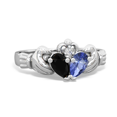 onyx-tanzanite claddagh ring