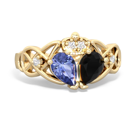 onyx-tanzanite claddagh ring