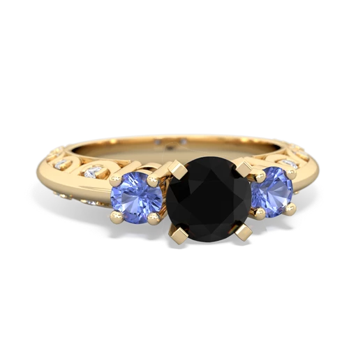 onyx-tanzanite engagement ring