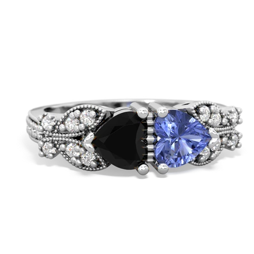 onyx-tanzanite keepsake butterfly ring