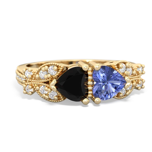 onyx-tanzanite keepsake butterfly ring