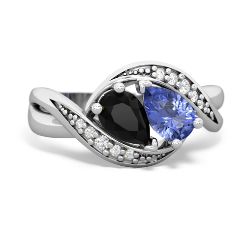 onyx-tanzanite keepsake curls ring