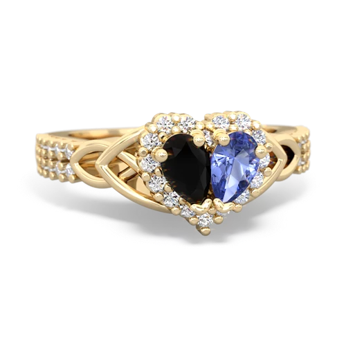 onyx-tanzanite keepsake engagement ring