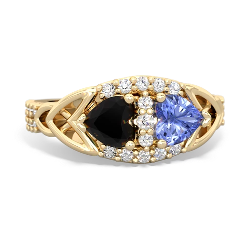 onyx-tanzanite keepsake engagement ring