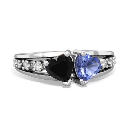 onyx-tanzanite modern ring