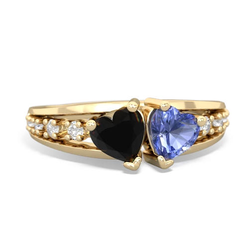 onyx-tanzanite modern ring