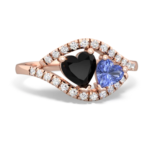 onyx-tanzanite mother child ring