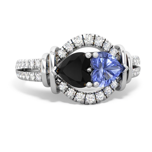 onyx-tanzanite pave keepsake ring