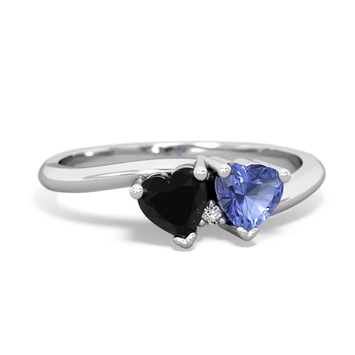 onyx-tanzanite sweethearts promise ring