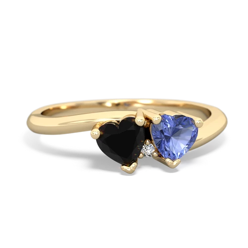 onyx-tanzanite sweethearts promise ring