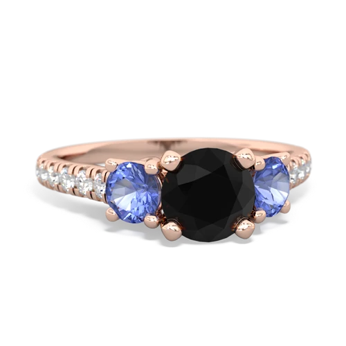 onyx-tanzanite trellis pave ring