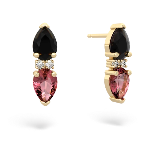 onyx-tourmaline bowtie earrings