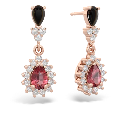onyx-tourmaline dangle earrings